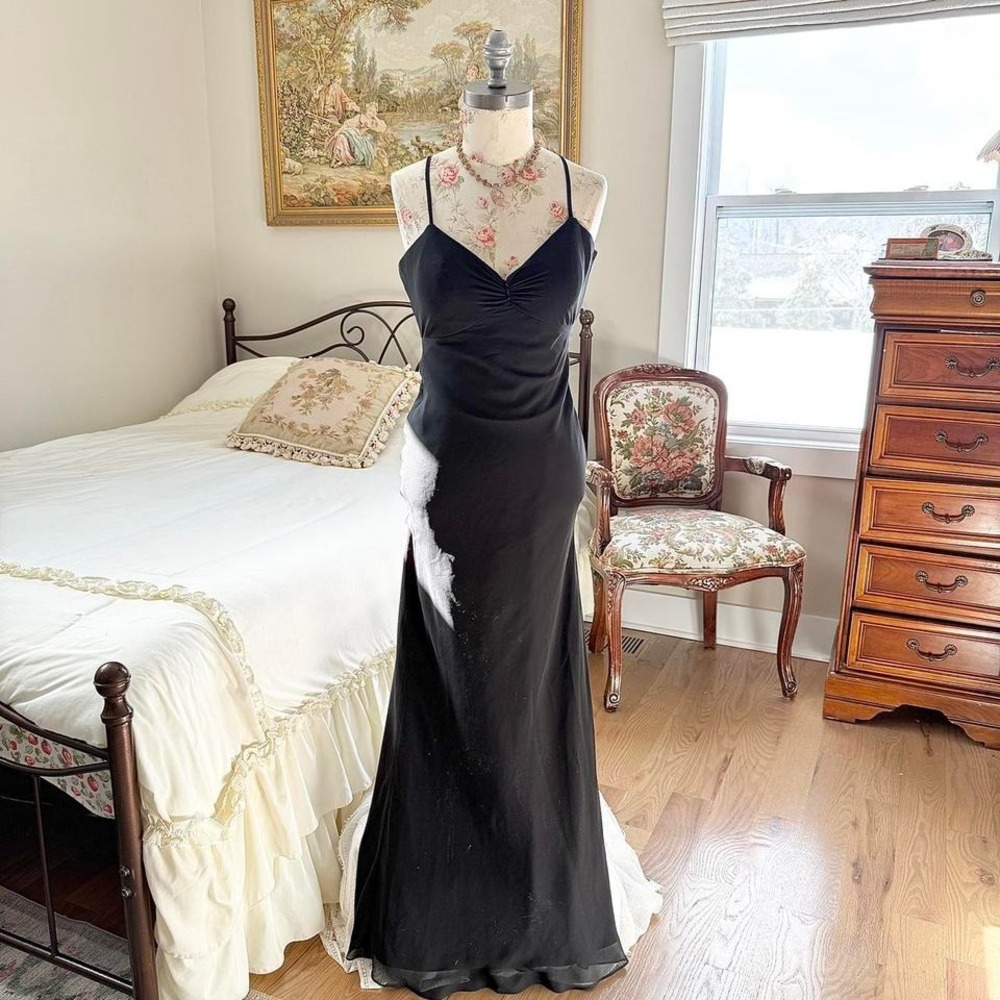 black fairy prom dress   y2k bella formals black‎ gown size 8